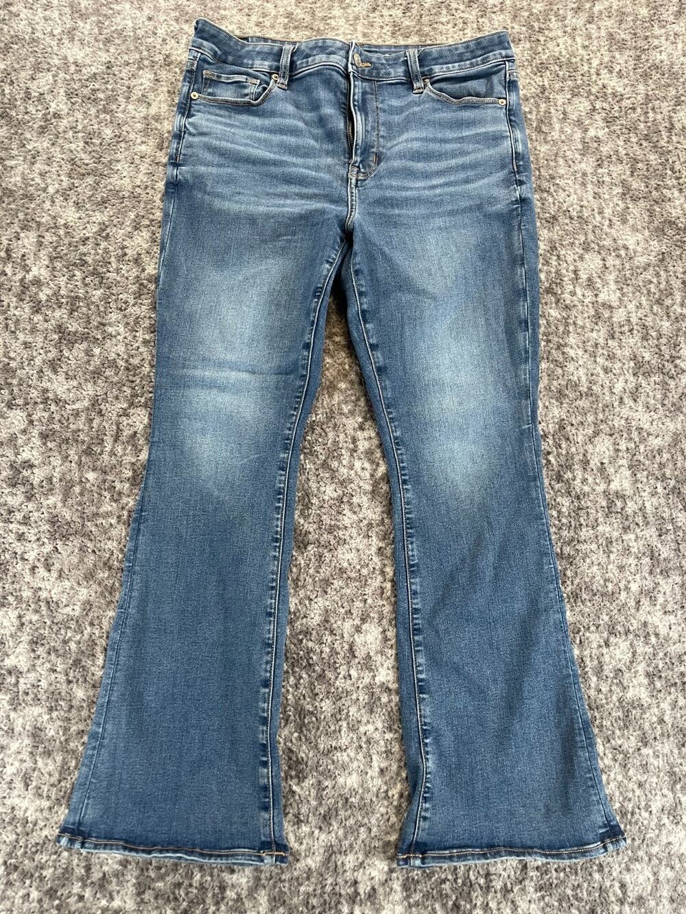 American Eagle Skinny Kick Jeans Women 14 Short Blue High Rise Next Lvl Stretch